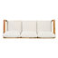 Ensemble de canapé de patio 3 pièces en bois d'acacia avec coussins beiges et table basse - Mobilier de conversation extérieur