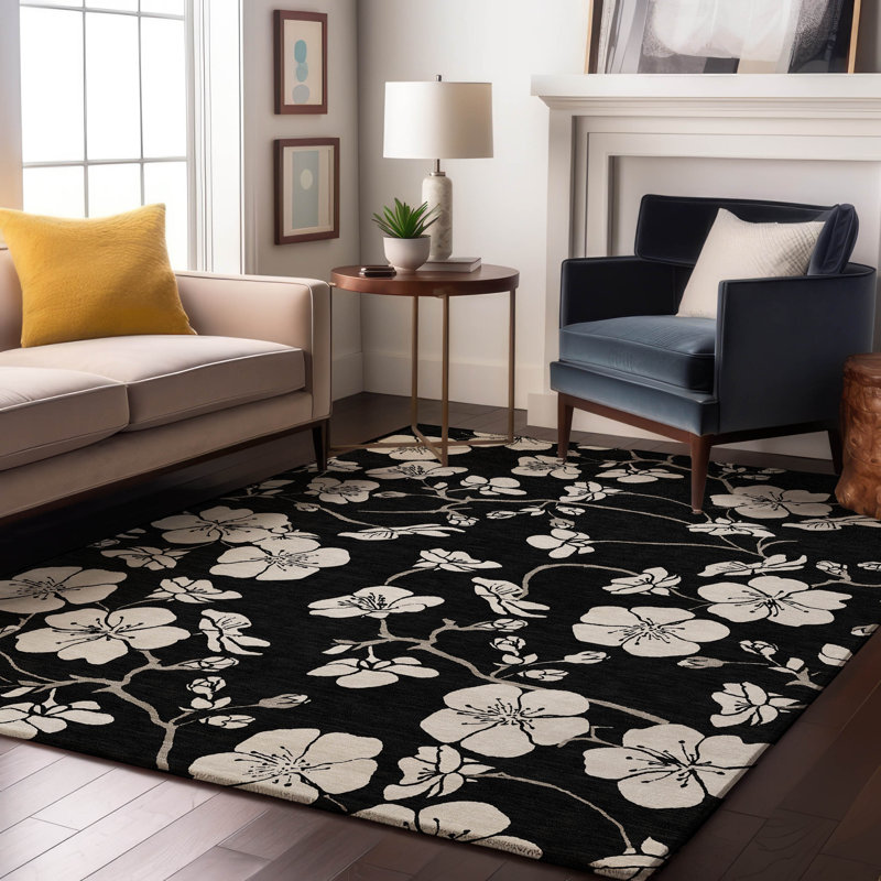 Premium Machine Washable Diskin AMF1032 Floral Rug, Rectangle 10' x 14'