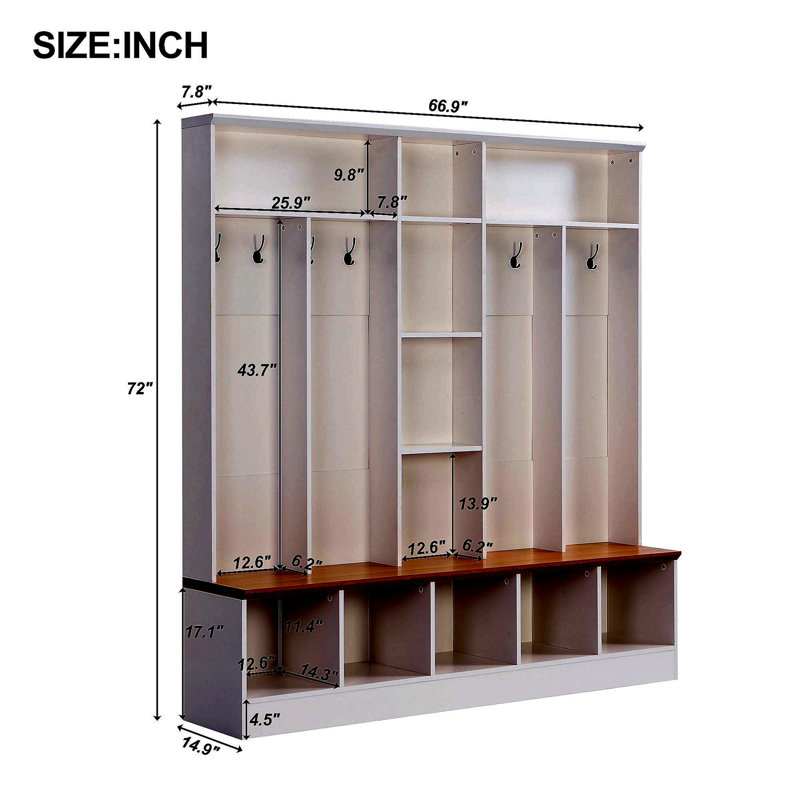 Multifunctional Hall Tree With Storage And Hooks For Entryways, Enhancing Organization