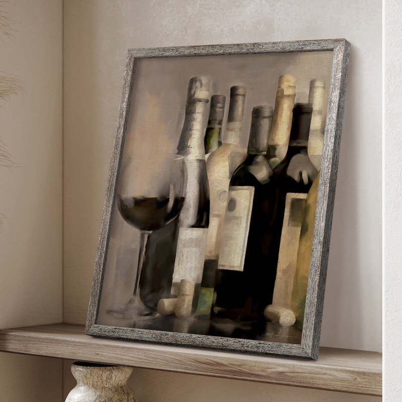 Étagère à vin II, reproduction encadrée - bois massif 50205, H 21 po x l 17 po