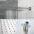 Brushed Nickel Shower With 12 Inch Square Head - Adjustable Slide Bar, -Balanced Valve & Handheld Detail Wall Mounted Feature