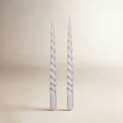 2 Piece Unscented Taper Candle Set