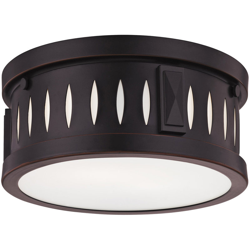 Plafonnier encastré en verre Hyrum, Bronze, H 4 po x l 10 po x P 10 po