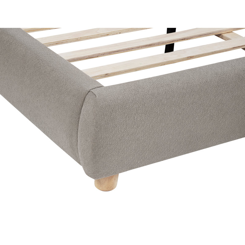  Lit plateforme tapissier Luetta, Brun clair