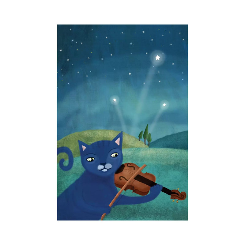 Cat And Violin by Mia Charro - Wrapped Canvas Gallery-Wrapped Canvas Giclée, 30.48 cm H x 45.72 cm W