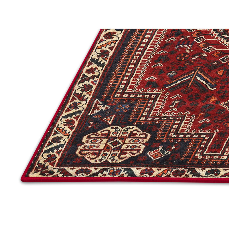 Tapis oriental noir / rouge, Rectangle 5 pi x 7 pi