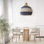 Luminaire suspendu unique à 1 lumière DEL naturel Guban - luminaire à brancher ou câblé à la main bleu et blanc de 21,5 po et 24 po pour îlot de cuisine, salle à manger ou salon de style bohème, côtier et éclectique