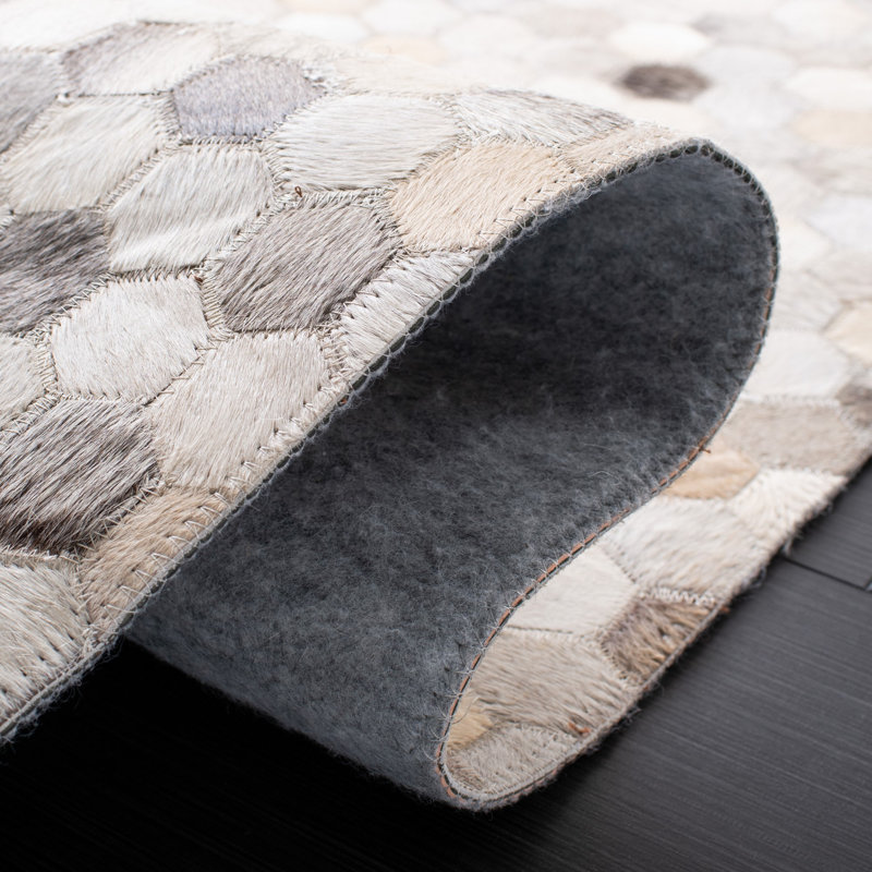 Tapis en cuir tissé à la main Cartwright Studio, Tapis de couloir 2 pi 3 po x 9 pi