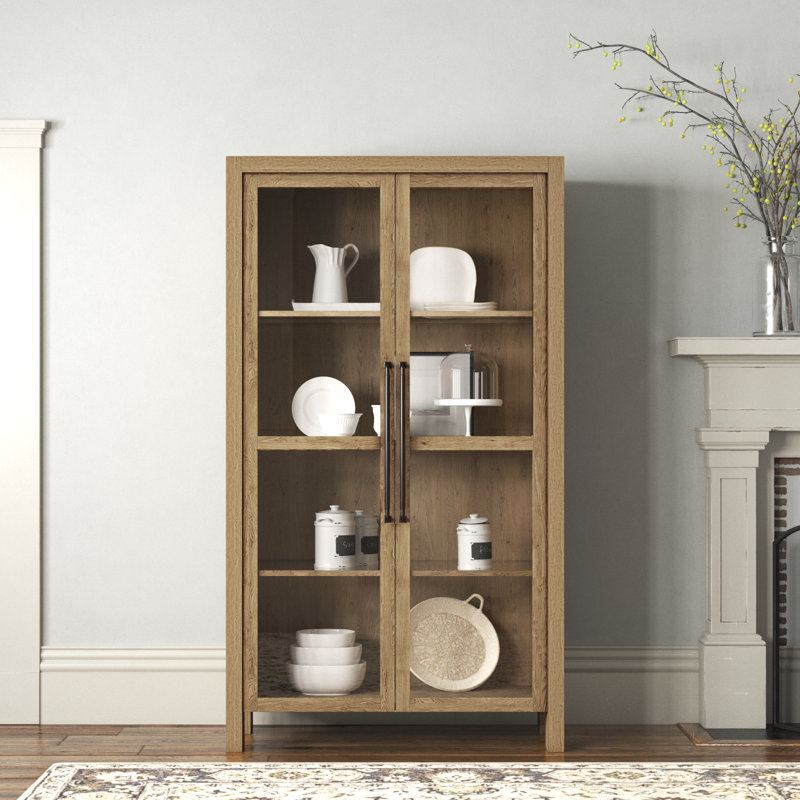 Laroche Natural Oak and Glass Display Cabinet