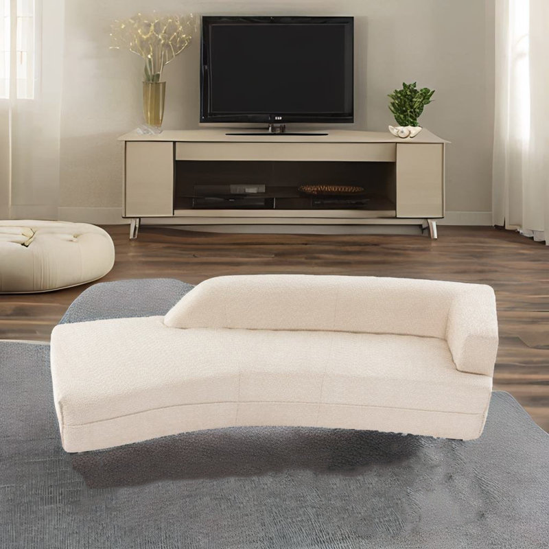 Canapé incurvé Saned, Tissu beige