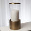 Plaid Etched Glass Hurricane-Antique Brass