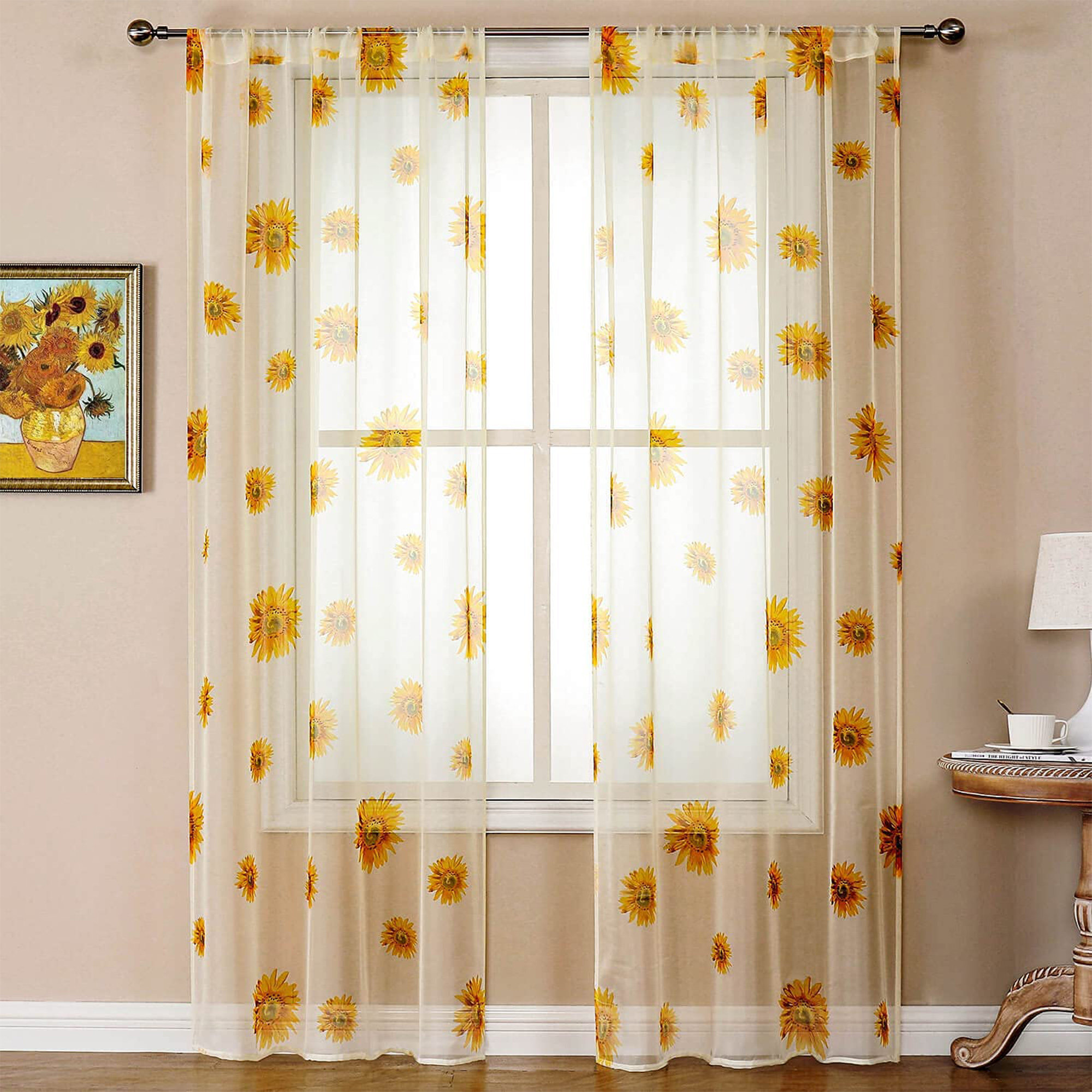 Gracie Oaks Kuralay Polyester Semi Sheer Curtain Pair | Wayfair