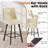 Swivel Bar Stools, 24.5" Counter Height Modern Industrial Bar Chairs with Back, PU Leather Upholstered Seat, Beige Metal Frame with Footrest-575556209-575556211