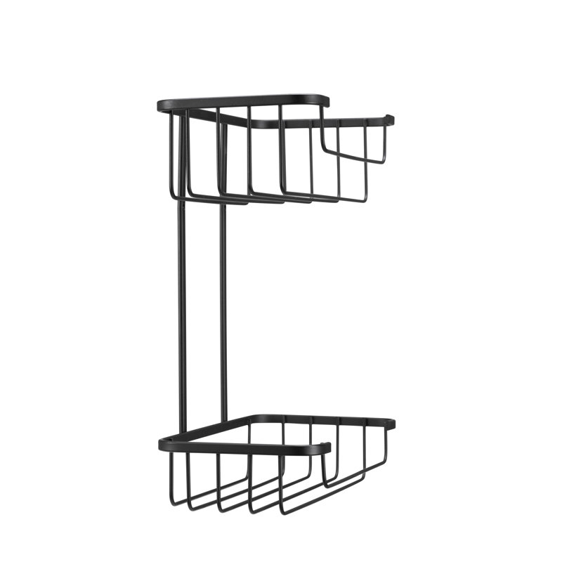 Steel Two Tier Matt Black Shower Caddy