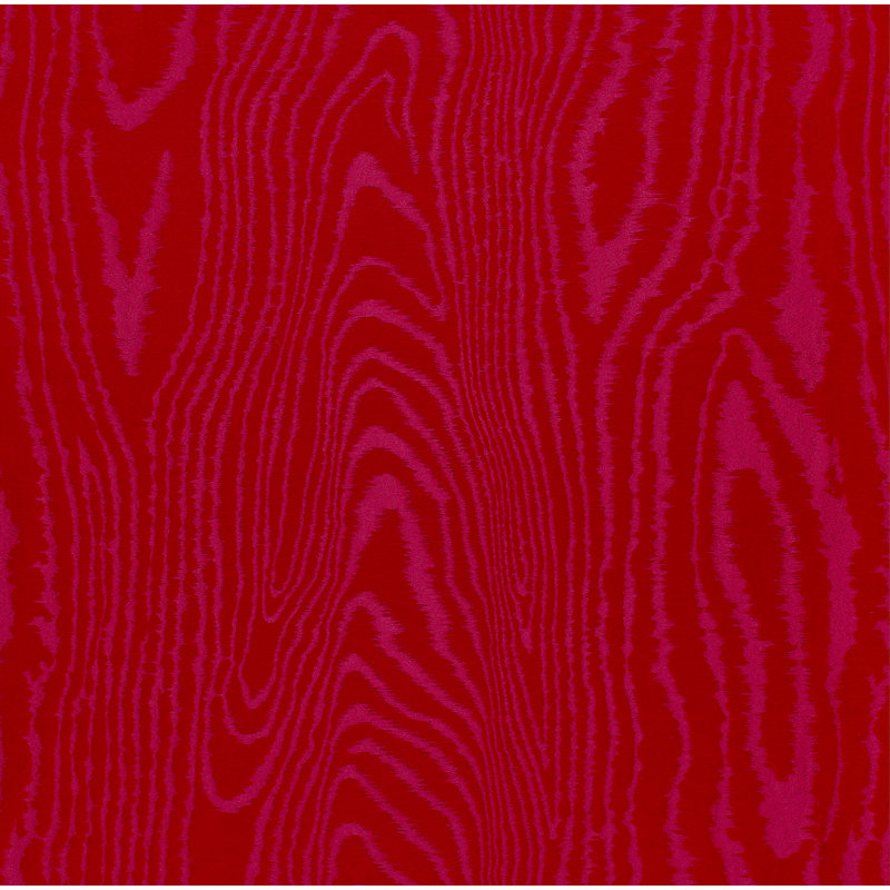 Faux Bois Moire Weave Fabric, Rouge