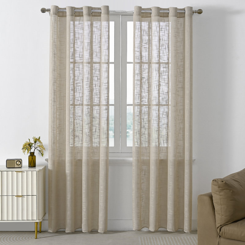 Paire de rideaux Draycott, Polyester café, L 52 po x L 90 po