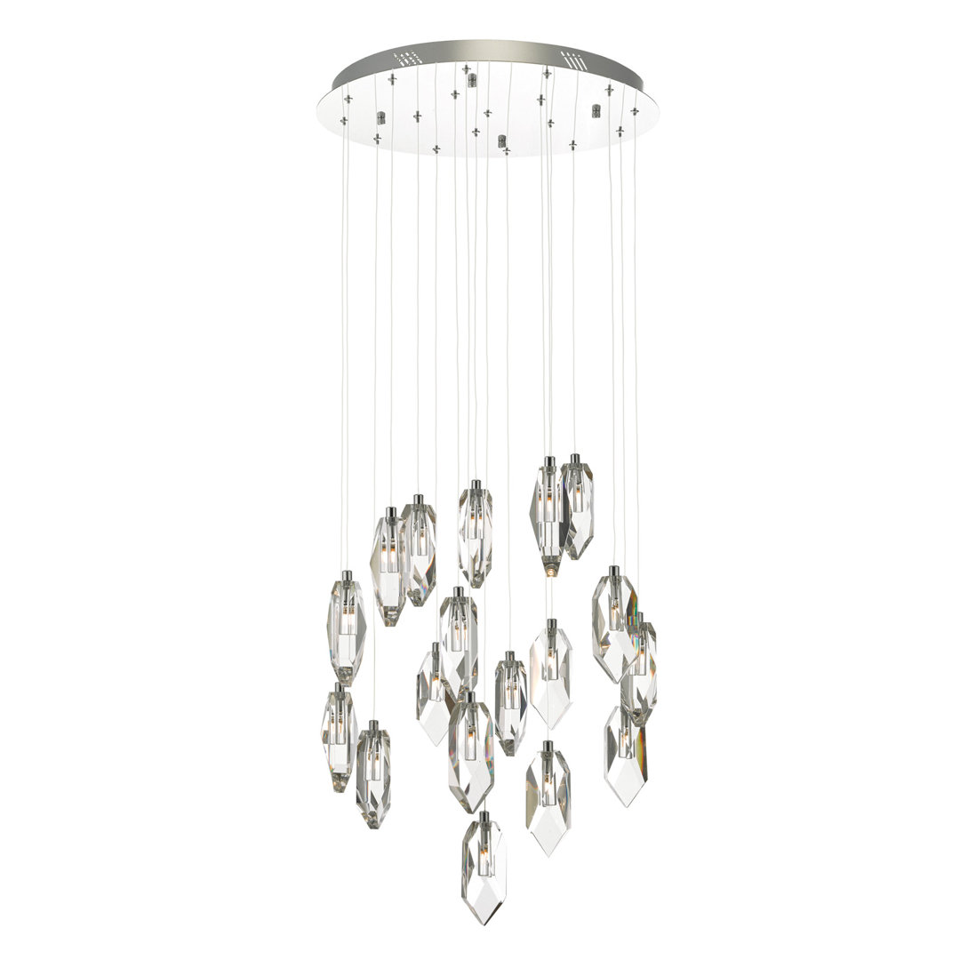 Crystal 18 Light Cluster Pendant Polished Chrome & Crystal