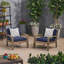 Chaise de patio en bois d'acacia avec coussins Sunbrella Holly Springs-1081730630