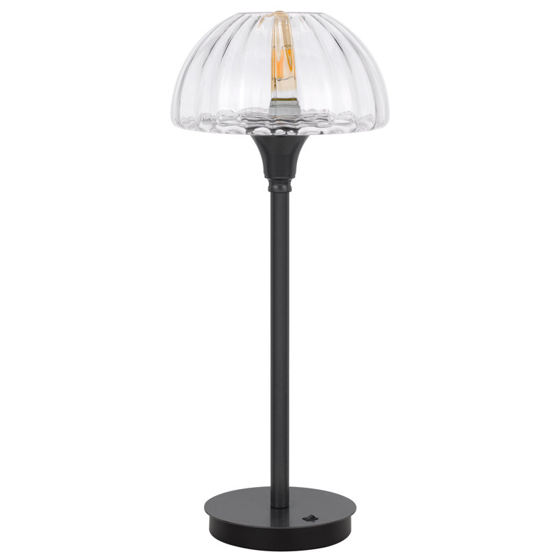 Lampe de table DEL Eleanor E26 6W avec abat-jour en verre. (Ampoule DEL T10 incluse)