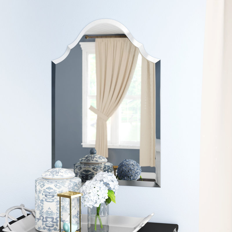 Kennan Scalloped Wall Mirror, 32" H x 22" W