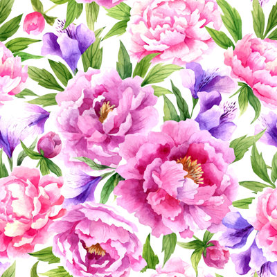 Murale 4 pièces pivoines Kota