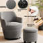 Fauteuil d'appoint pivotant à 360 ° avec - gris moderne pour toutes les situations Matériau résistant à l'usure-1070211174