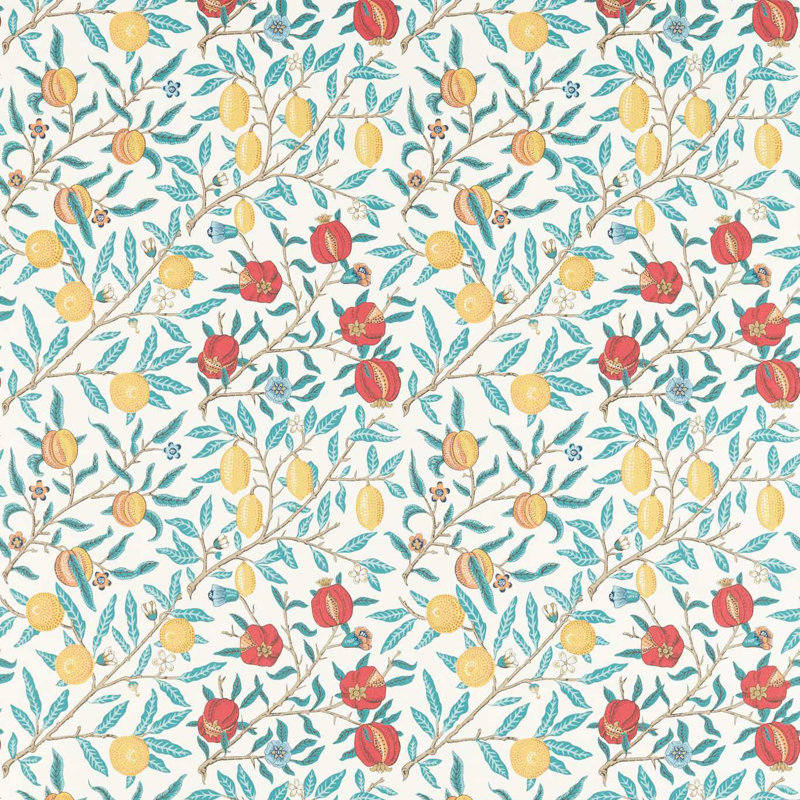 Fruit Fabric, Green Indigo/Madder