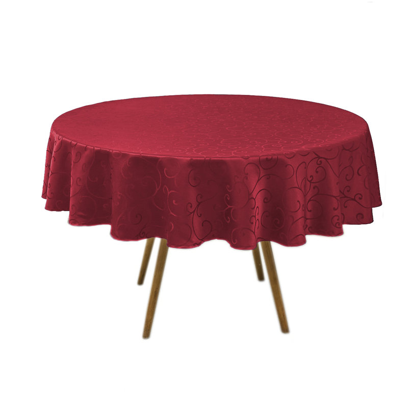 Nappe en jacquard imperméable, épaisse, douce, de première qualité, à motif de damas, à volutes, pour la maison, Rouge