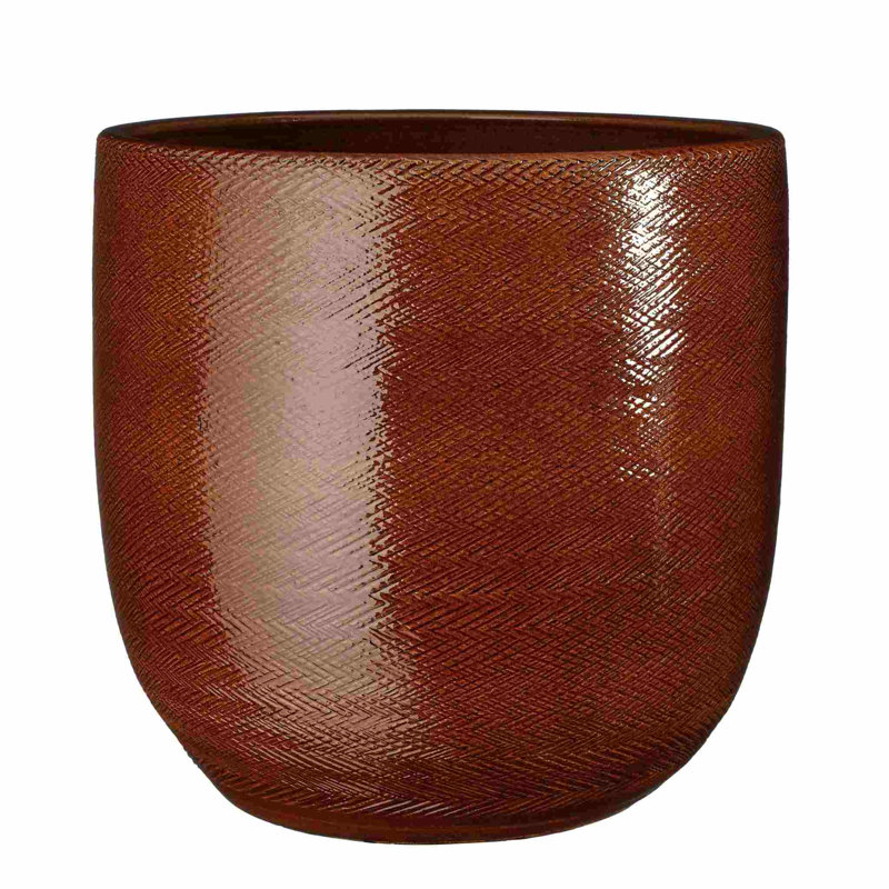 Allaura Ceramic Pot Planter, Ochre, 31cm H x 34cm W x 34cm D