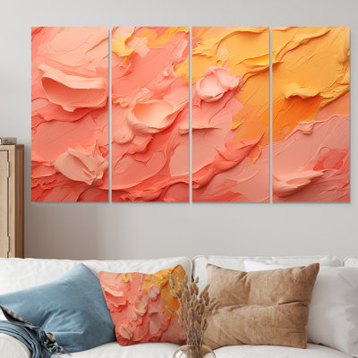 «Pink Radiant Dusk Dream I - Abstract Collages», 4 pièces