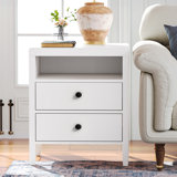 Mahle Bedroom Nightstand, Wood Night Stand, Bedside Table with 2 Drawers, End Table, Nightstand, Bed Side Table, Nightstand