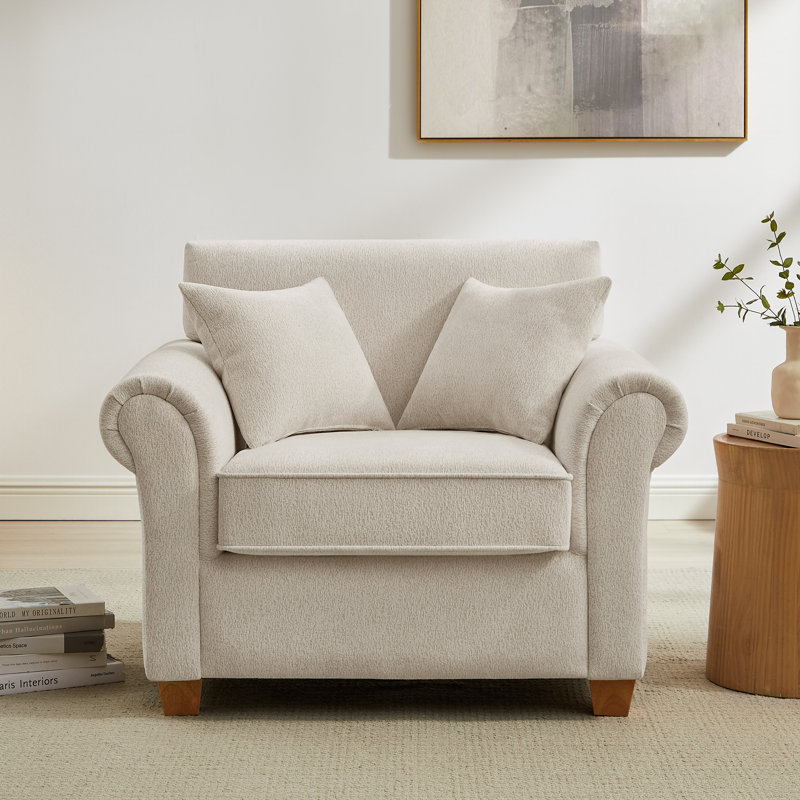 Fauteuil d'appoint rembourré 40,94 po Divanique, Mélange de polyester menthe