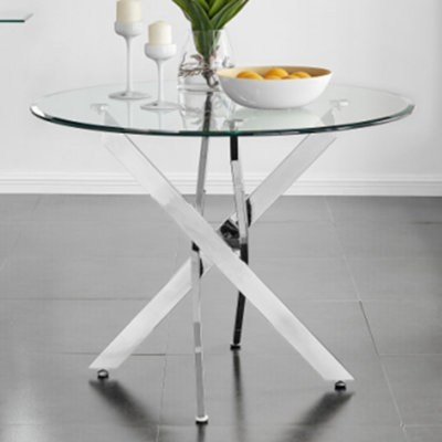 Table ronde moderne en verre