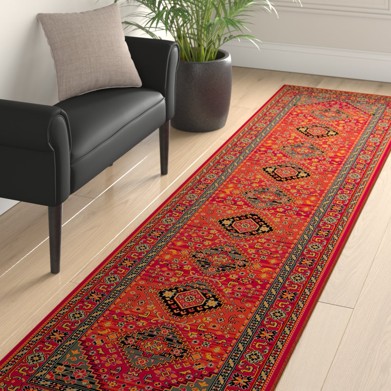 Abbeville Oriental Wool Area Rug, Runner 67 x 275cm