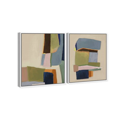 Colro View Set Abstract Canvas Print by Oliver Gal, Black Frame, 16 x 20