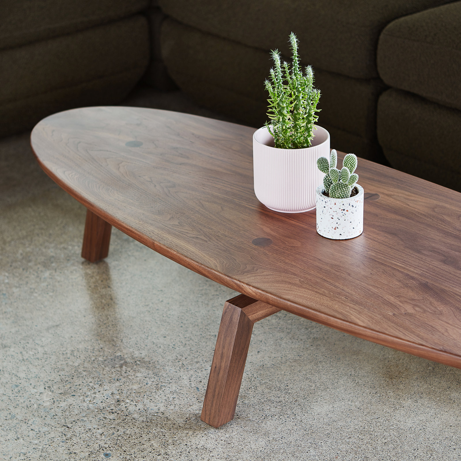 Gus* Modern Solana 59" Walnut Coffee Table, Walnut
