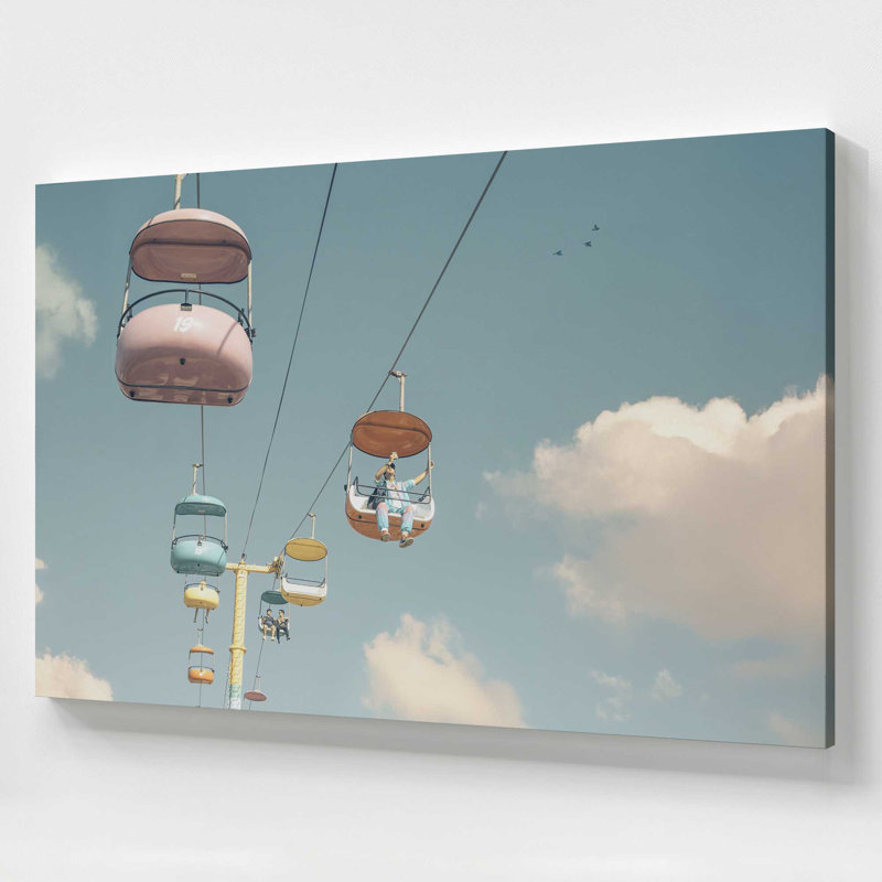 «Pastel Sky Ride Over Clouds» sur toile, Toile tendue, H 48 po x l 72 po, 1