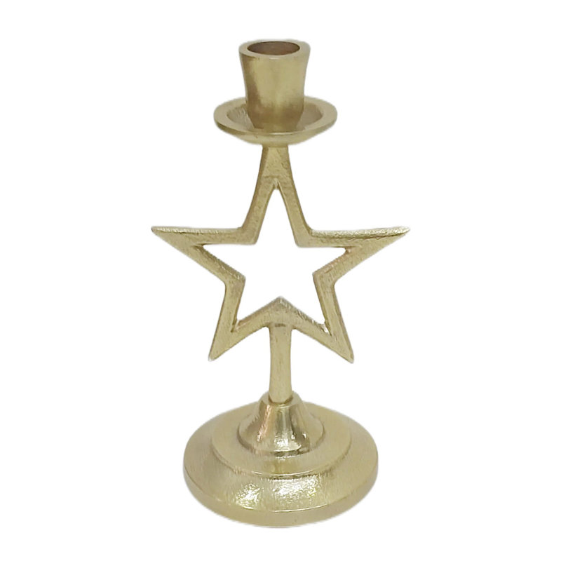 Sagebrook Home 9X5" Star Taper Holder, Gold