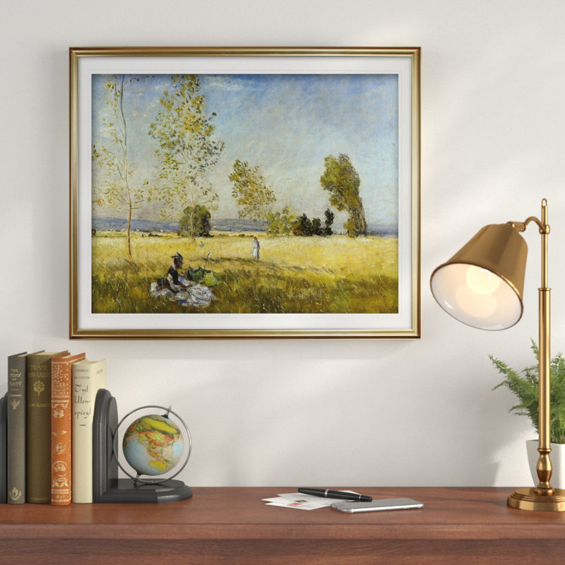 «Meadow at Bezons» par Claude Monet, impression, Or, H 24 po x l 32 po x P 1,5 po