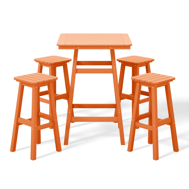 Laguna 5-Piece Square Bar Set, Orange