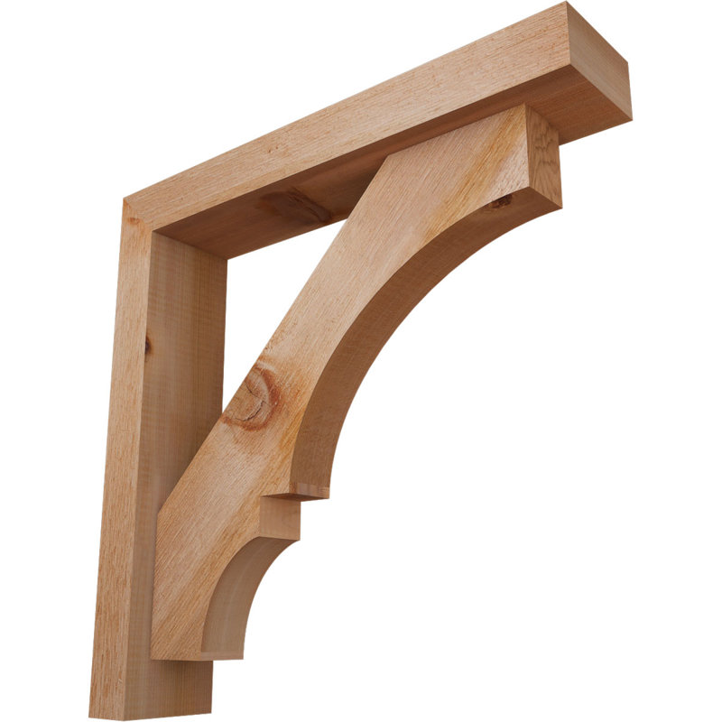 Balboa Block Offset Brace Bracket, 20 x 20, 4"W Western Red Cedar (Rough Sawn)