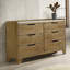 Commode transitionnelle avec 6 tiroirs de rangement pour la chambre à coucher