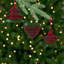 Ornements d'arbre de Noël écossais cœur et étoile - 5 po - rouge et vert - ensemble de 3