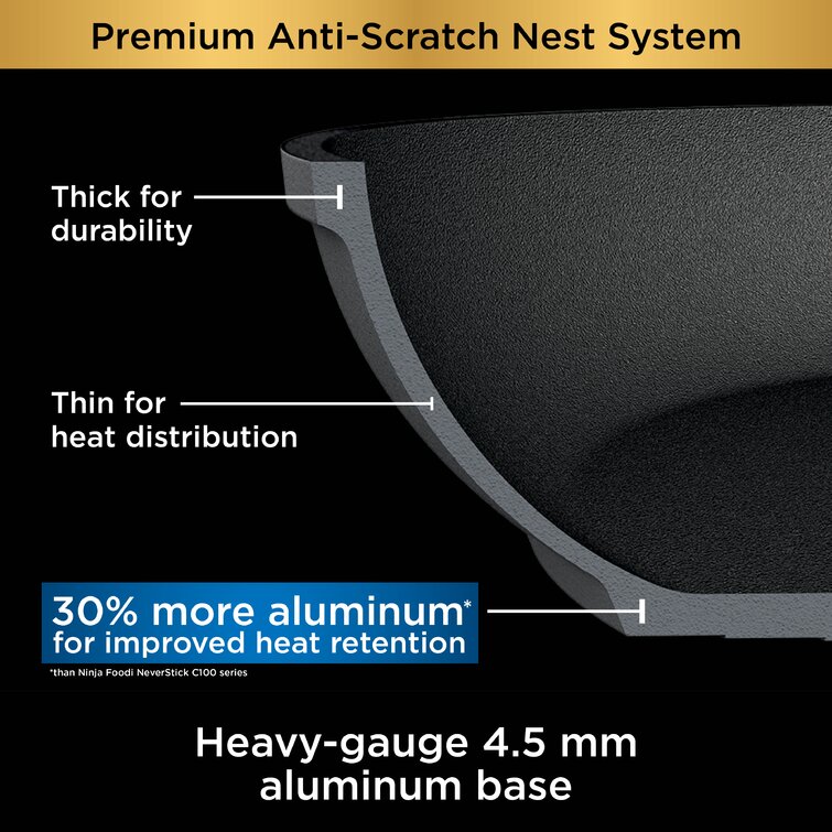 Ninja Foodi NeverStick Premium Anti-Scratch Nest System, 8-Inch Fry Pan - C50020