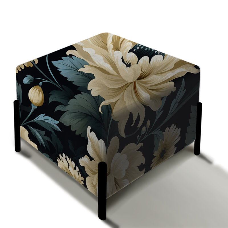 Flower Damask Breeze - Repose-pieds carré damassé