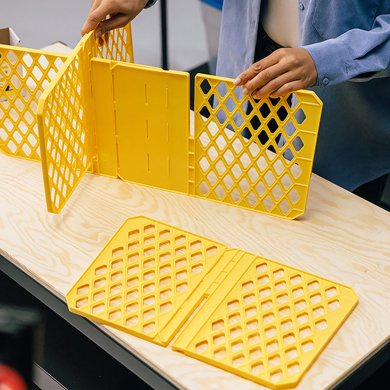  6 Slot Tote Dividers for 27 Gal Storage Containers, Yellow, 4 Pack, 4 pack dividers