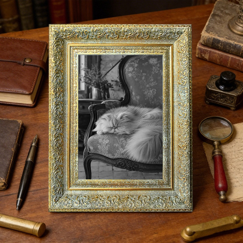 Cadre photo mural antique doré 3 pièces 8 "x 10" avec forme rectangulaire classique
