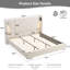King Size Upholstered Platform Bed Frame with High Wingback Headboard, Built-In Reading Lamp and USB Charging Port, Soft Fabric Foam Padding, No Box Spring Needed