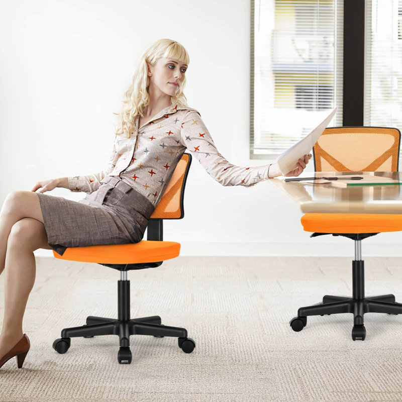 Chaise de bureau sans accoudoirs, Orange