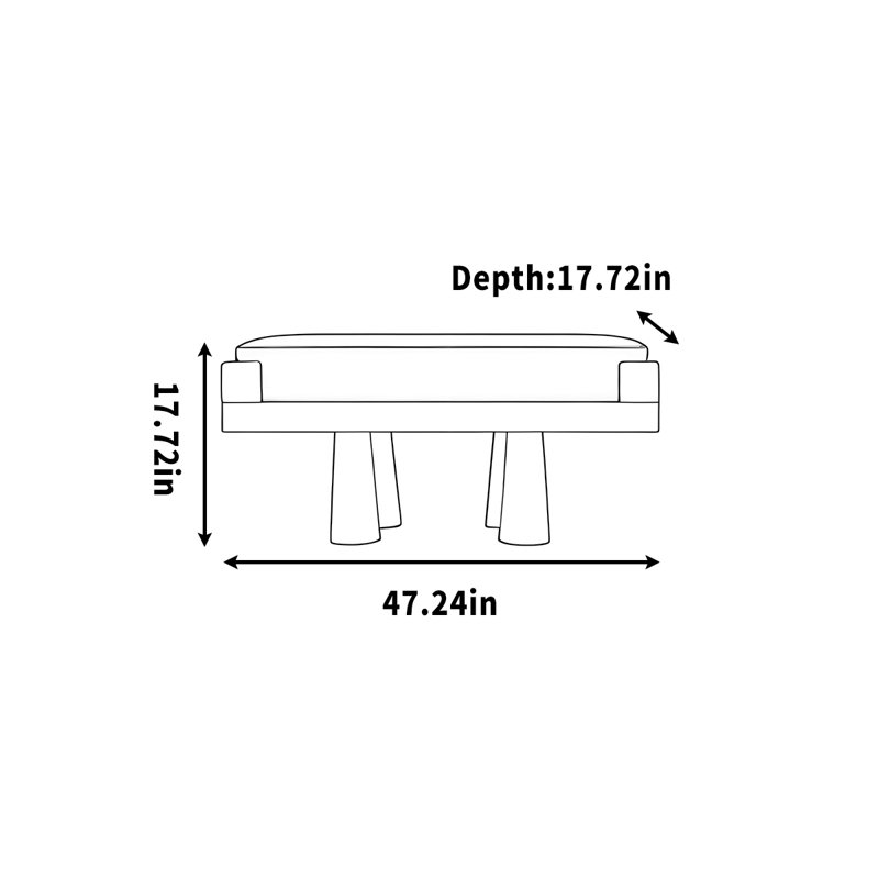 Vestiaire à langer en bois d'agneau, H 17,72 po x l 47,24 po x P 17,72 po